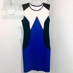 👗 Calvin Klein Colorblock Blue White Black Size 2